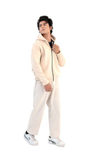 Beige Zipper Hoodie
