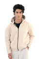 Beige Zipper Hoodie