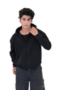 Jet Black Zipper Hoodie