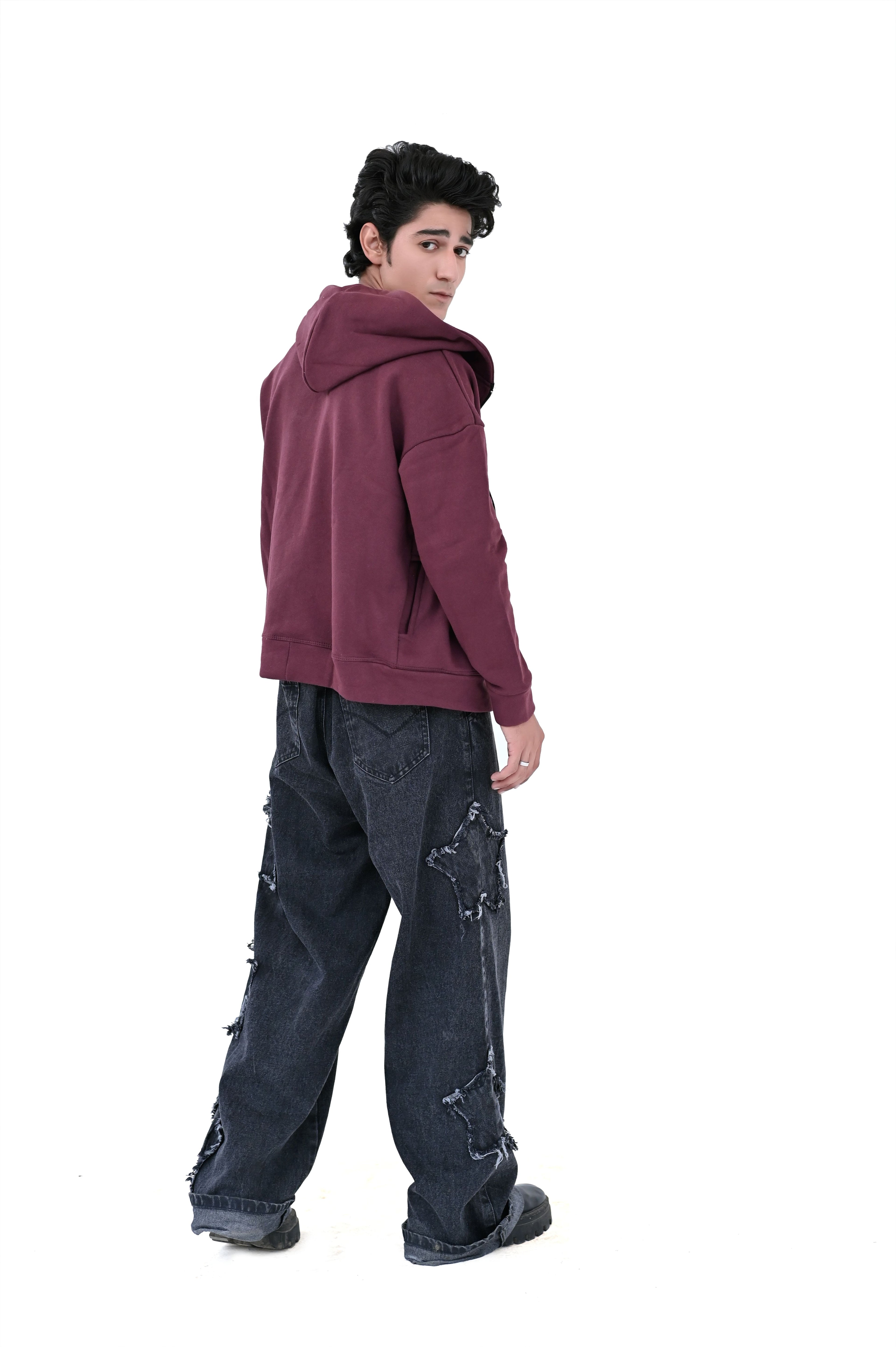 Mahroon Zipper Hoodie