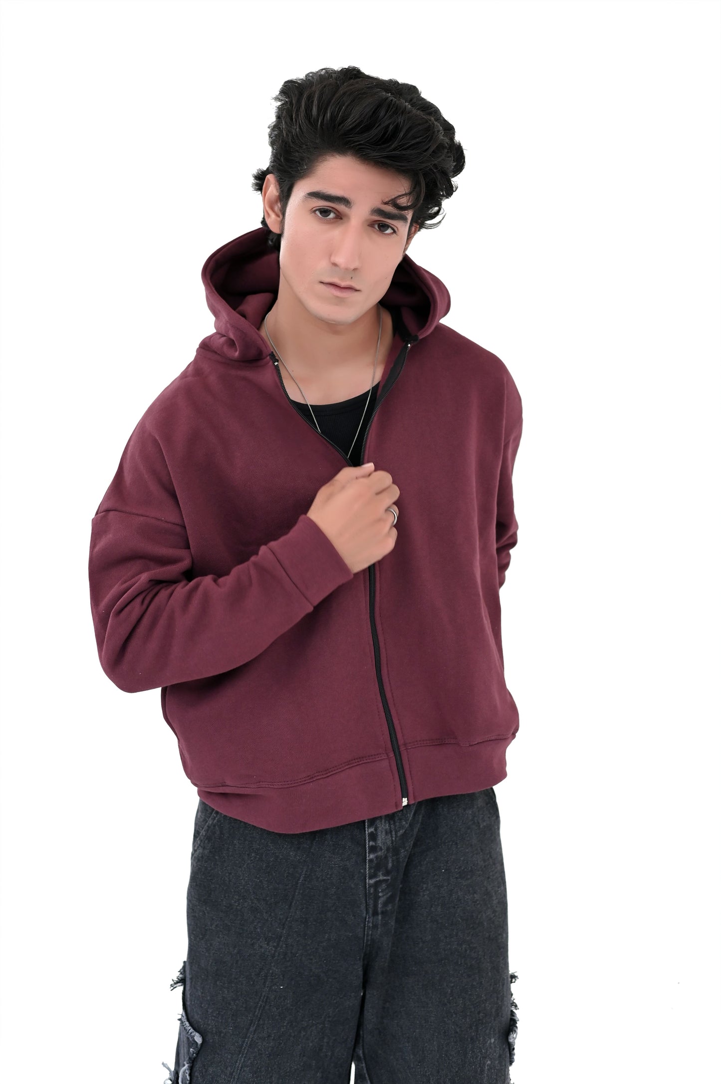 Mahroon Zipper Hoodie