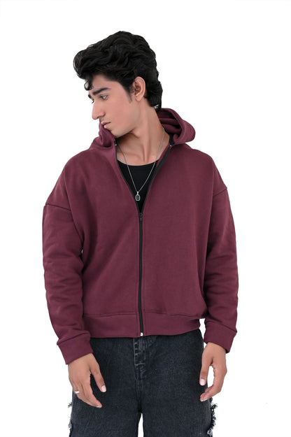 Mahroon Zipper Hoodie
