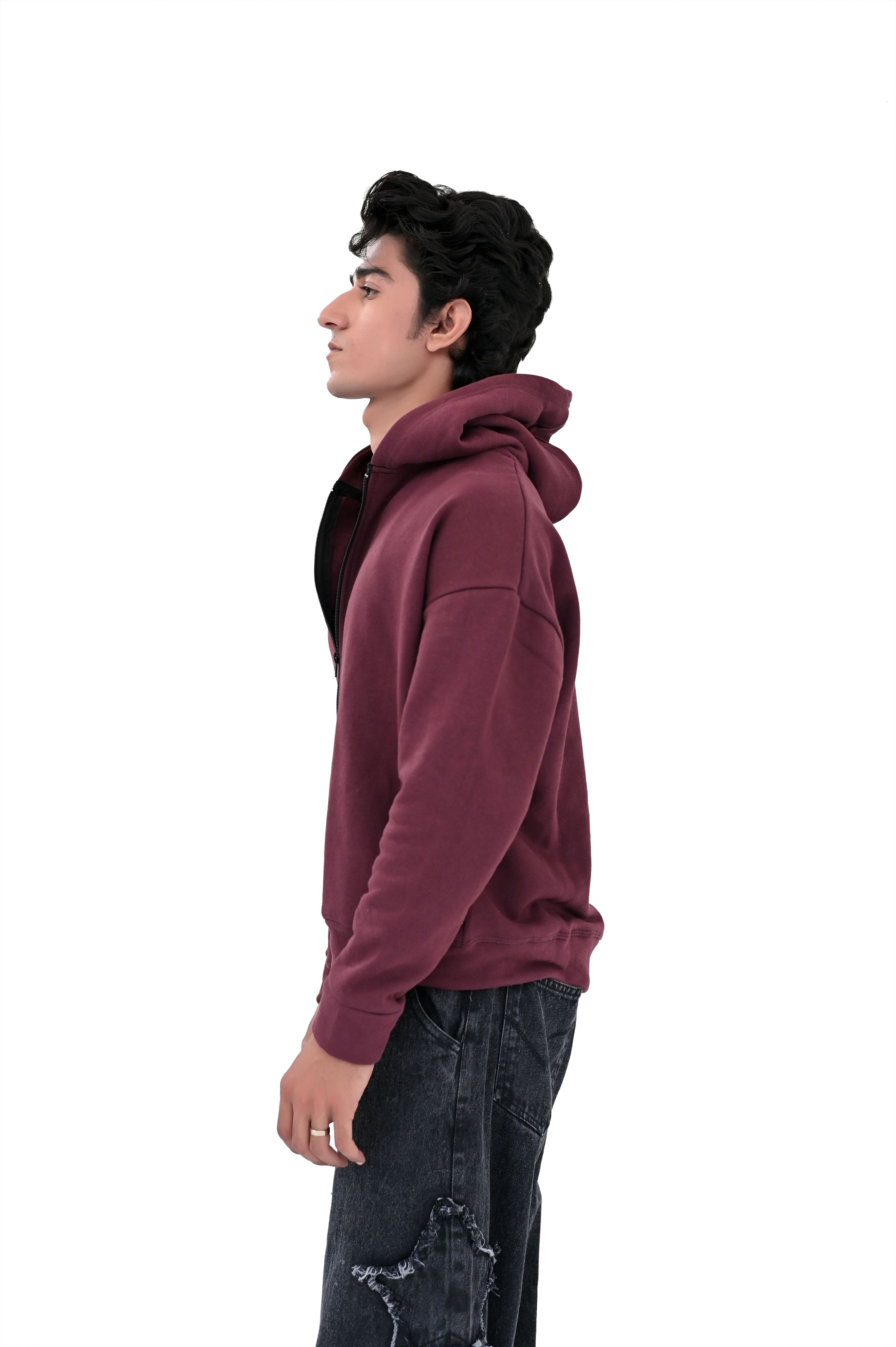 Mahroon Zipper Hoodie