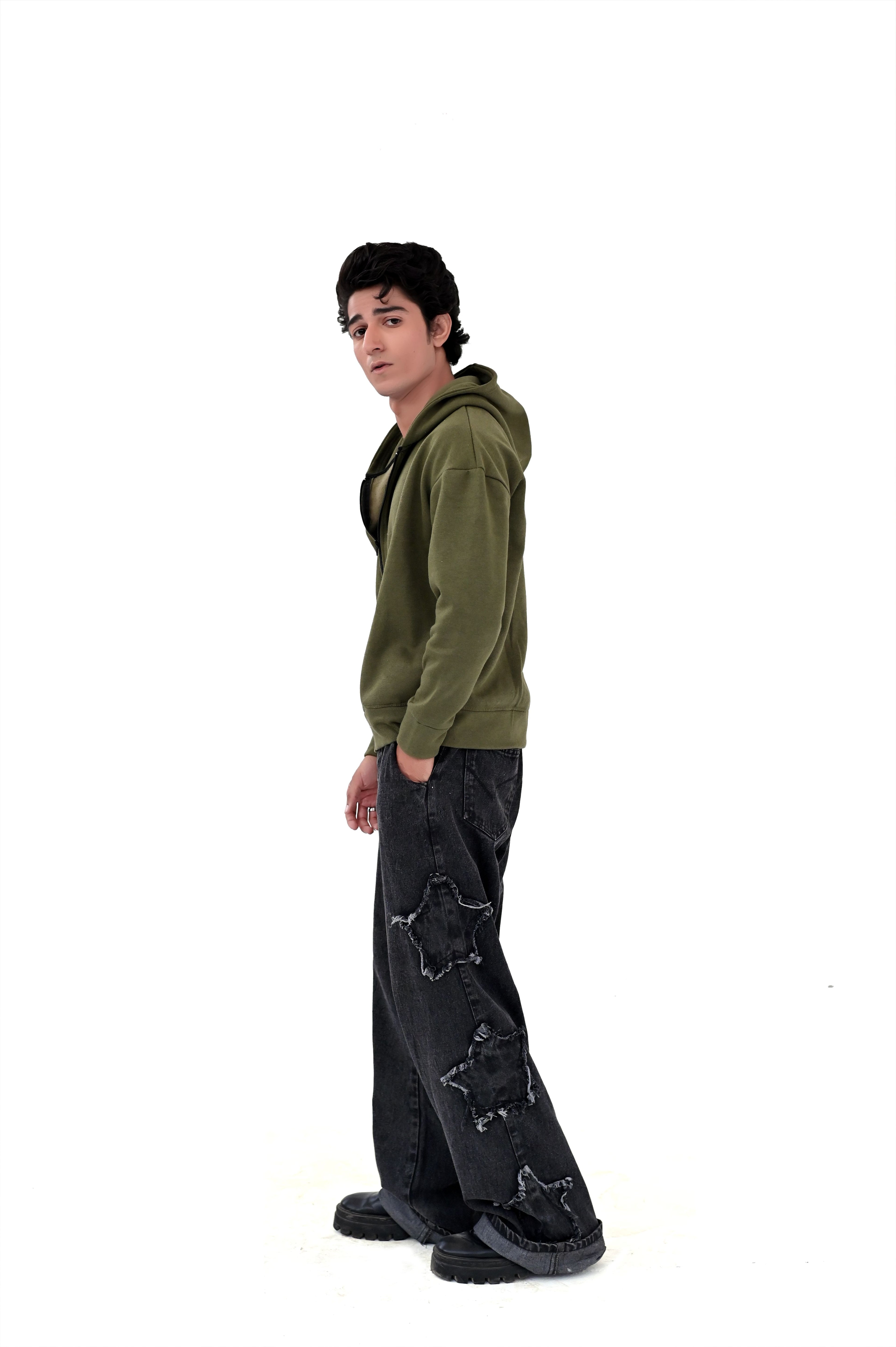 Khaki Zipper Hoodies