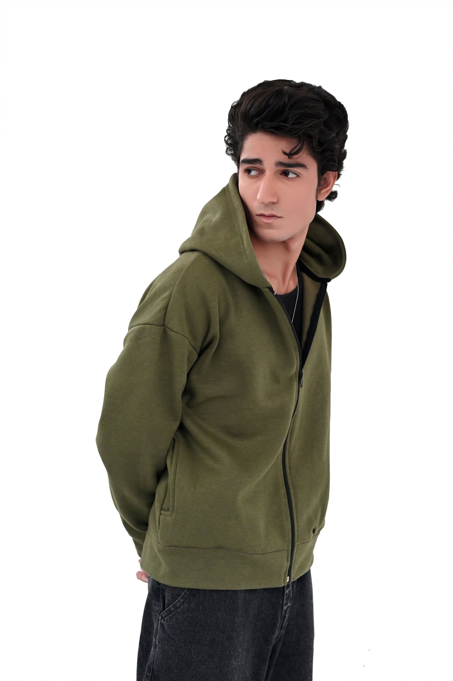 Khaki Zipper Hoodies