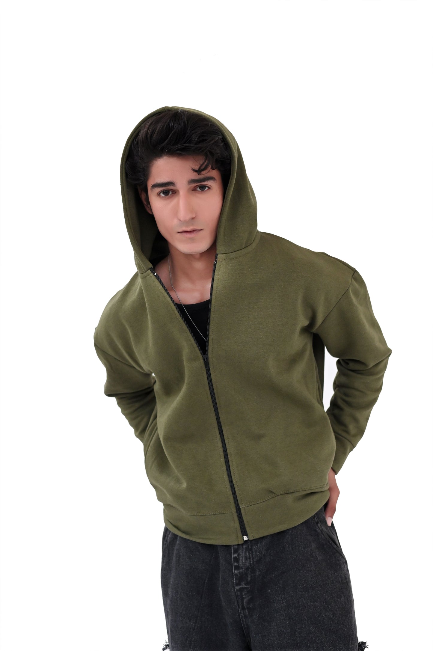Khaki Zipper Hoodies