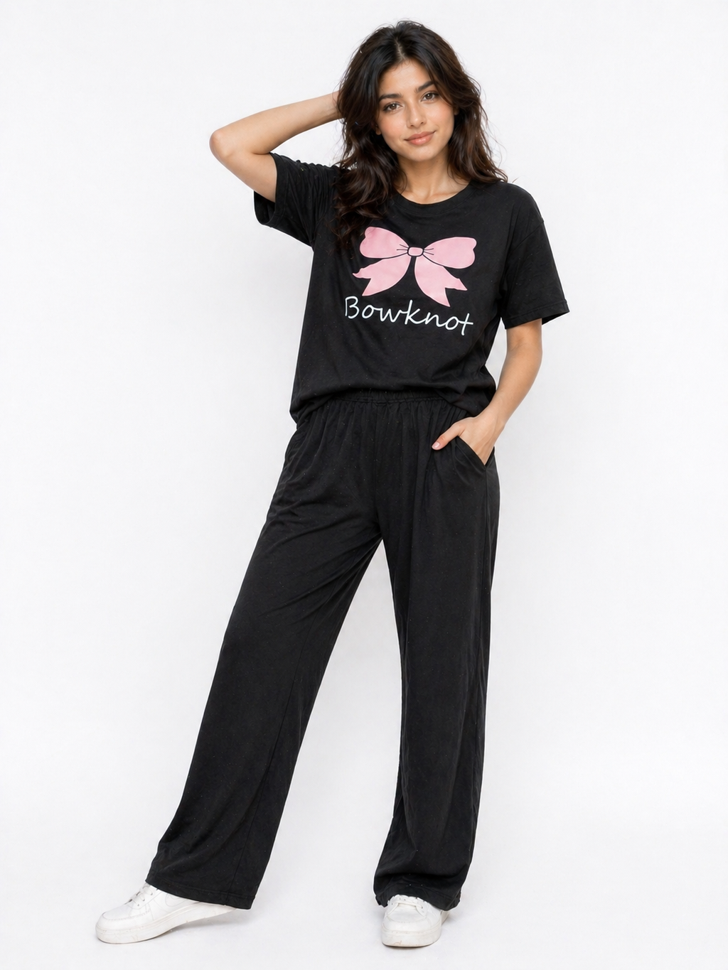 “Bowknot  PYJAMAS SETS .| Black