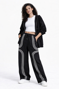 Black Street Stripe Wide Sweatpants