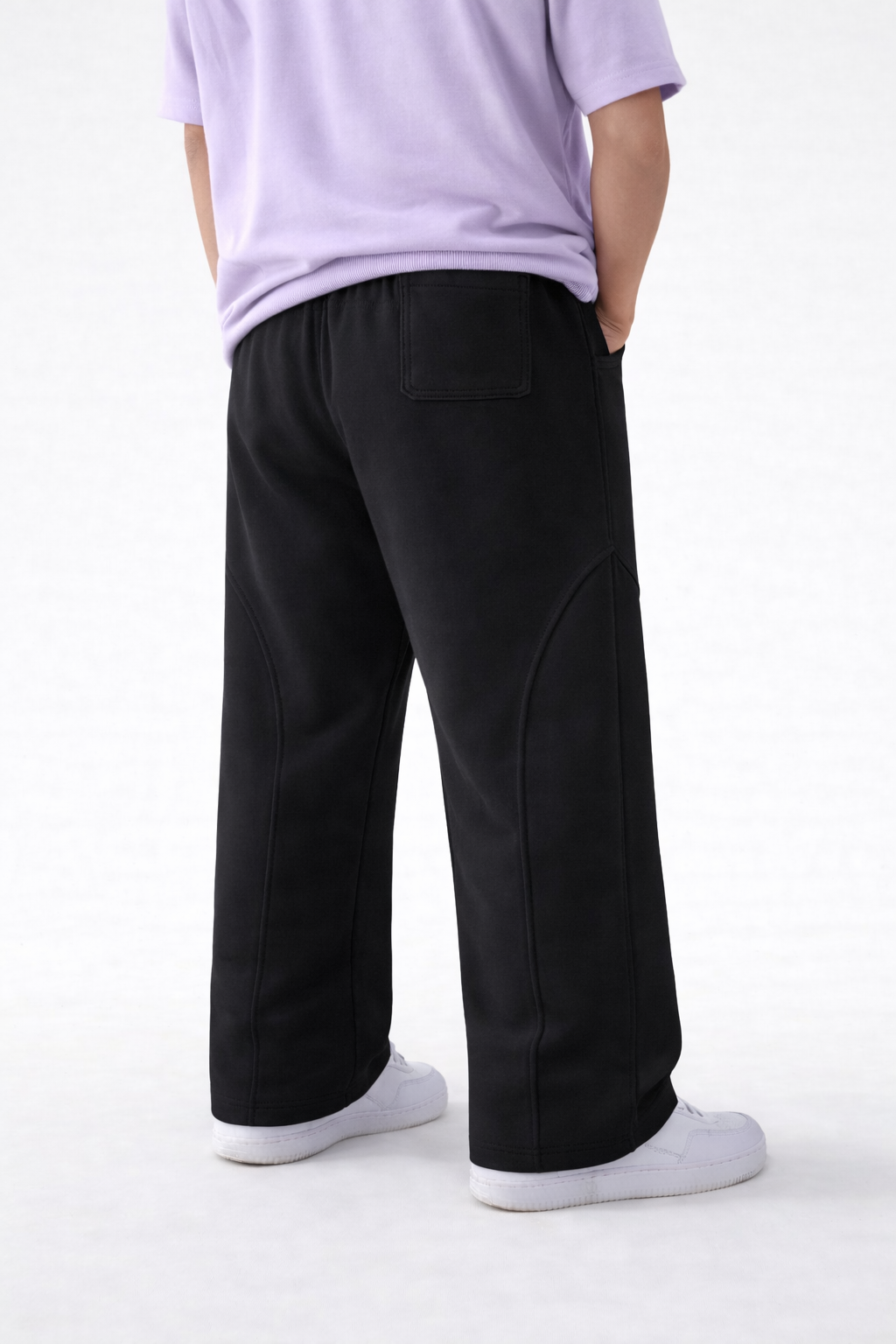 BLACK Wide-Leg Sweatpants
