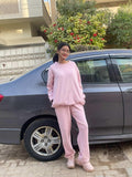 Pink SWEETSHIRT PAJAMA SUIT