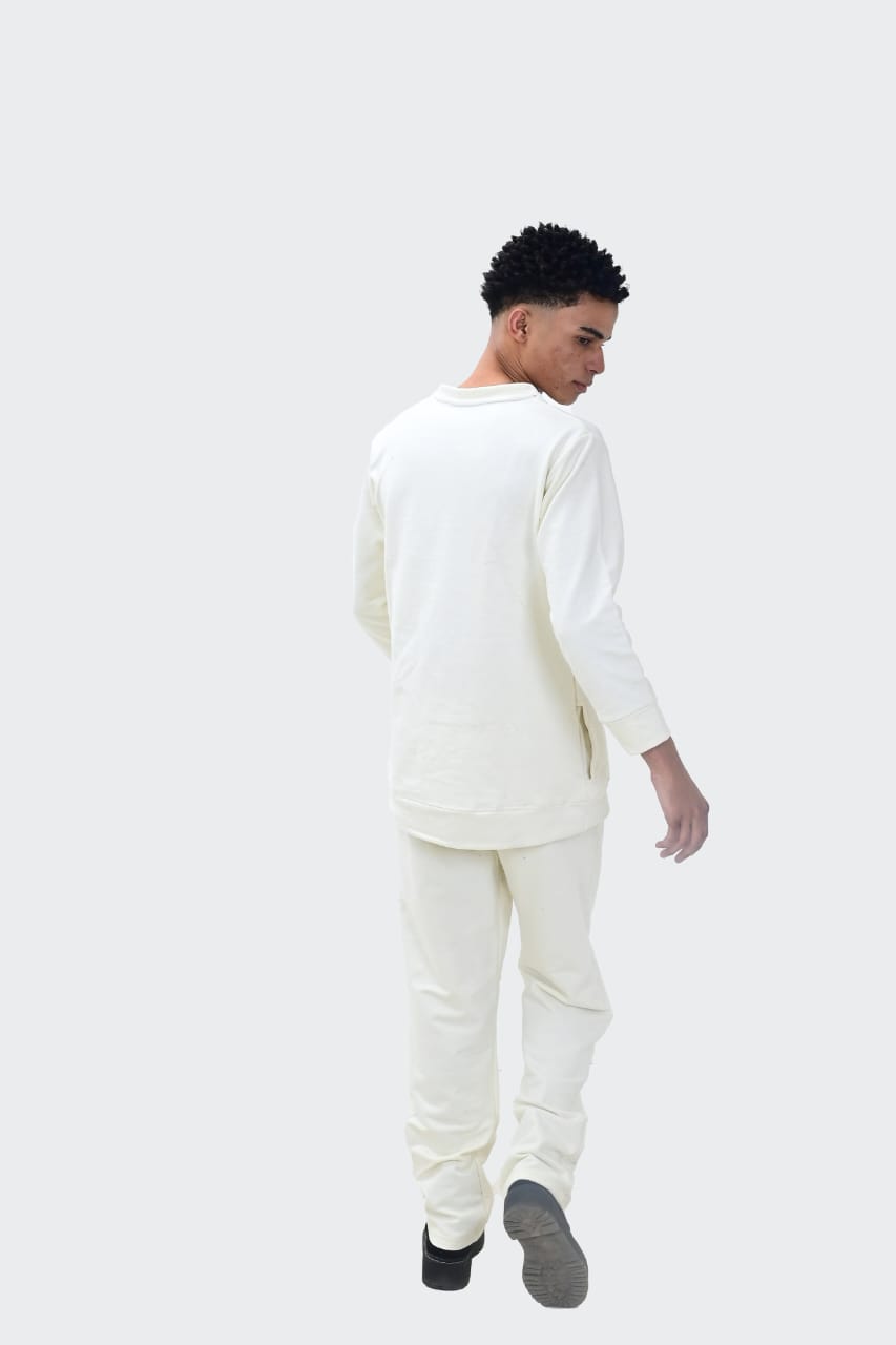 Off White Sweetshirt Pajama suit