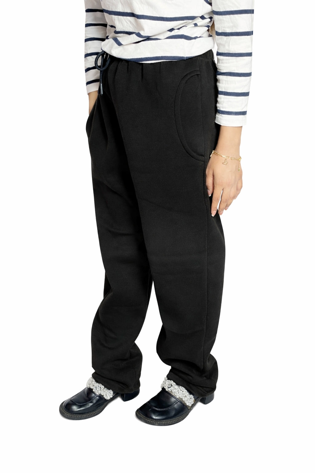 Straight leg Trousers|Black