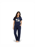 FLORAL PYJAMAS SETS | Navy blue