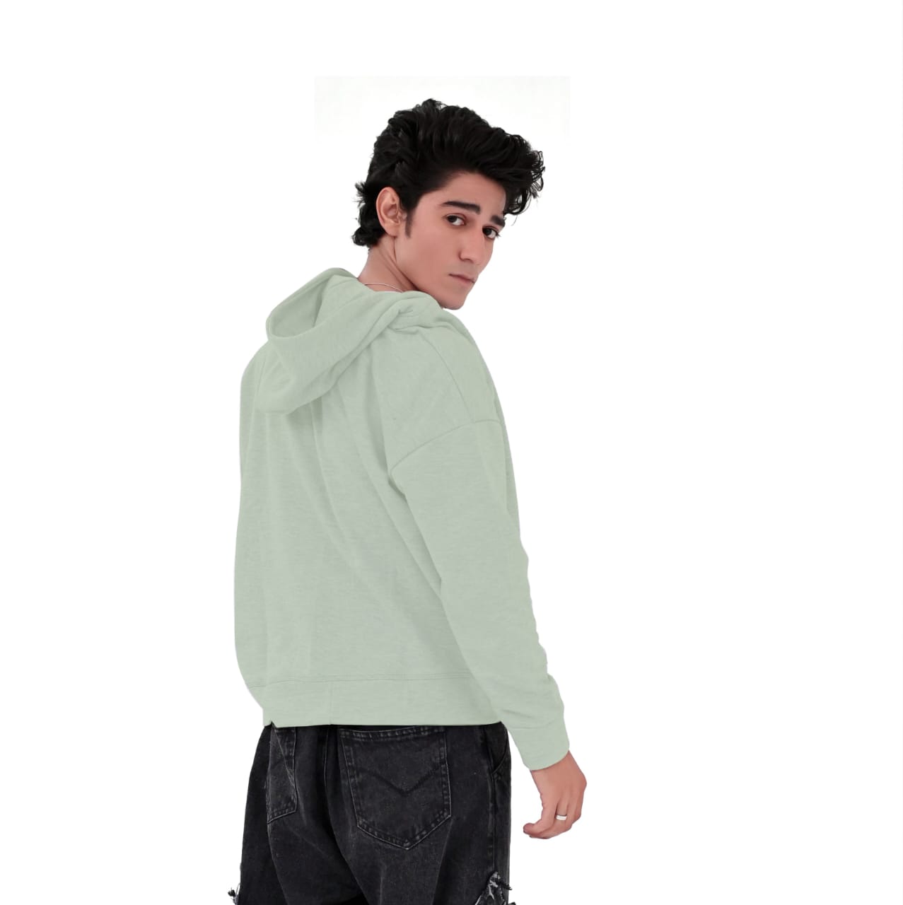 Mint green Zipper Hoodies