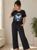 Butterfly Bloom PYJAMAS SETS | Navy Blue