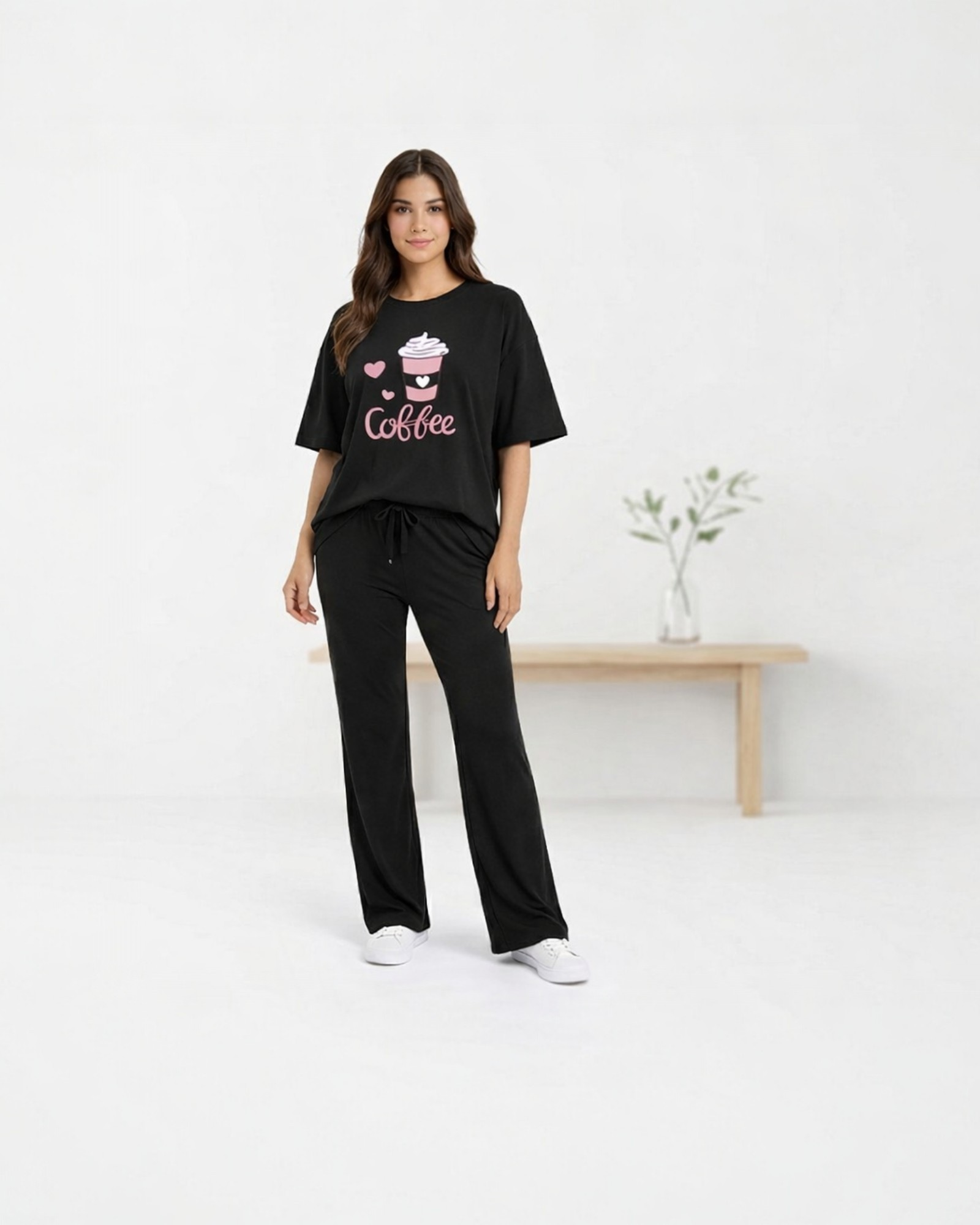 Coffee PYJAMAS SUIT | Black