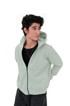 Mint green Zipper Hoodies