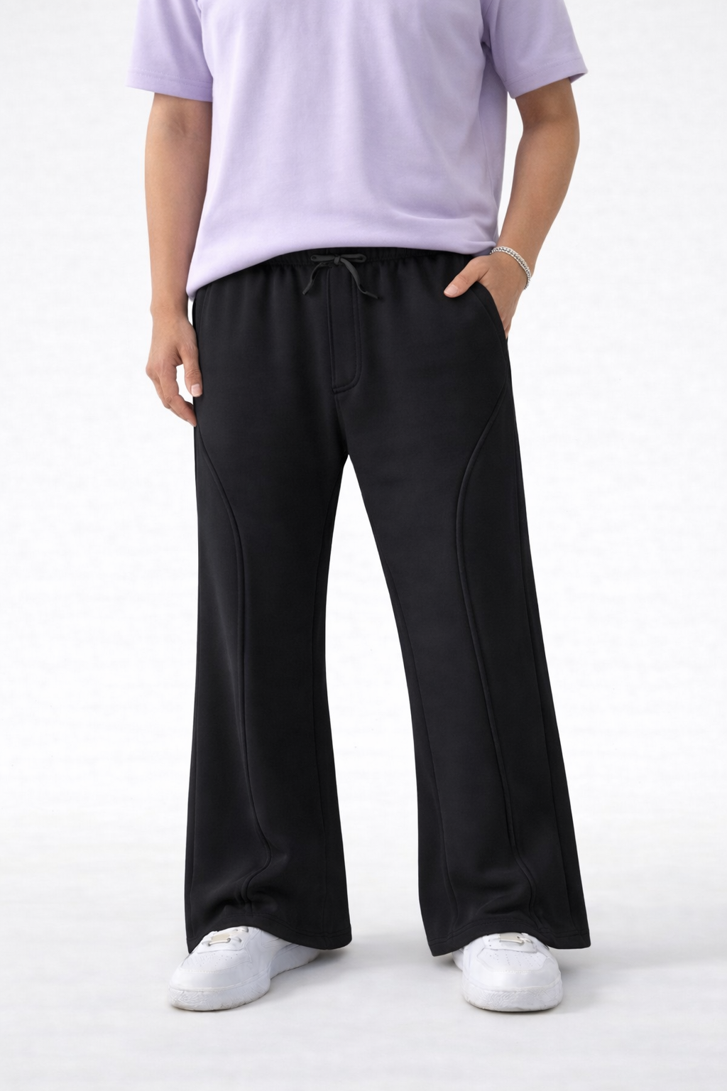 BLACK Wide-Leg Sweatpants