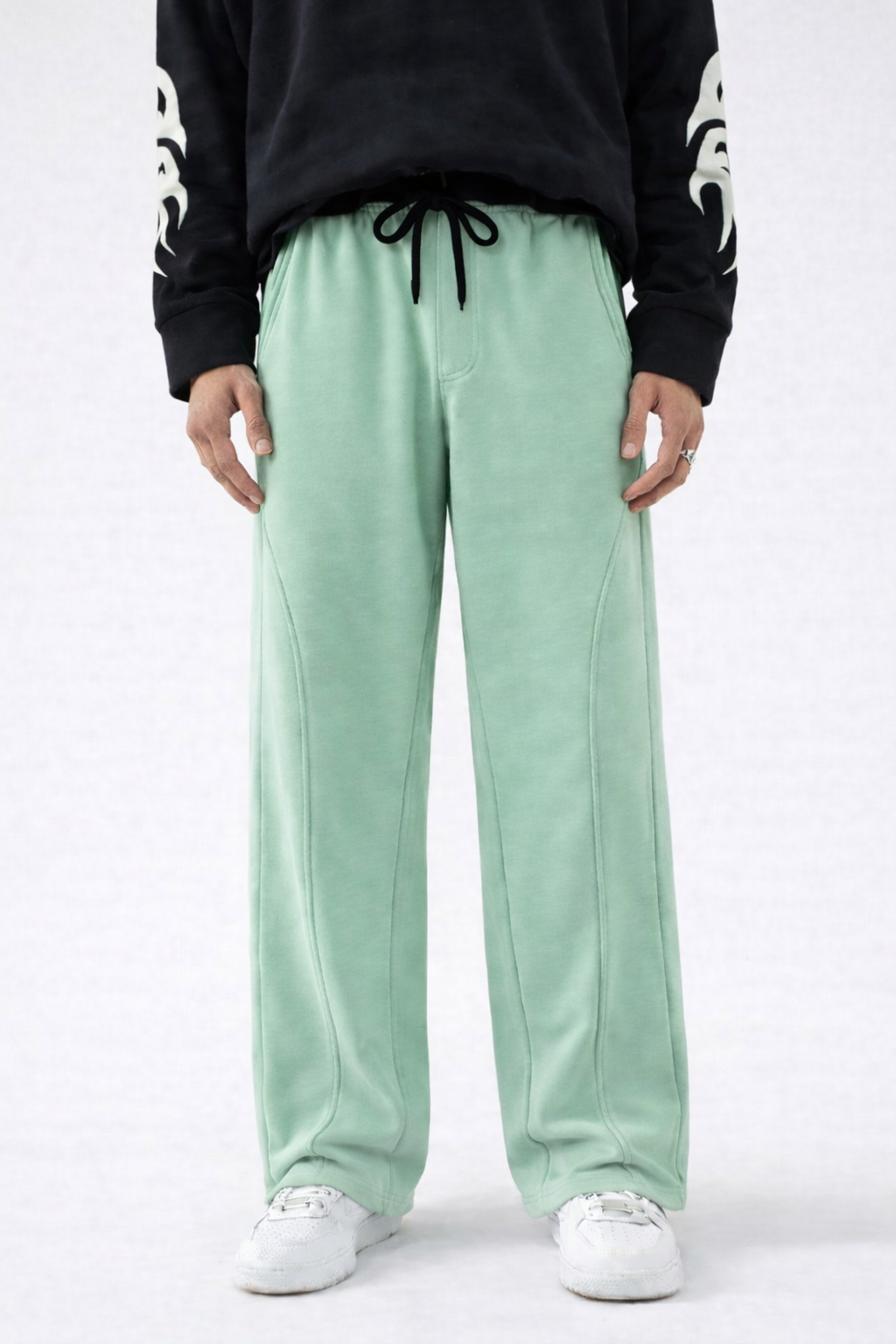 MINT GREEN |Wide-Leg Sweatpants