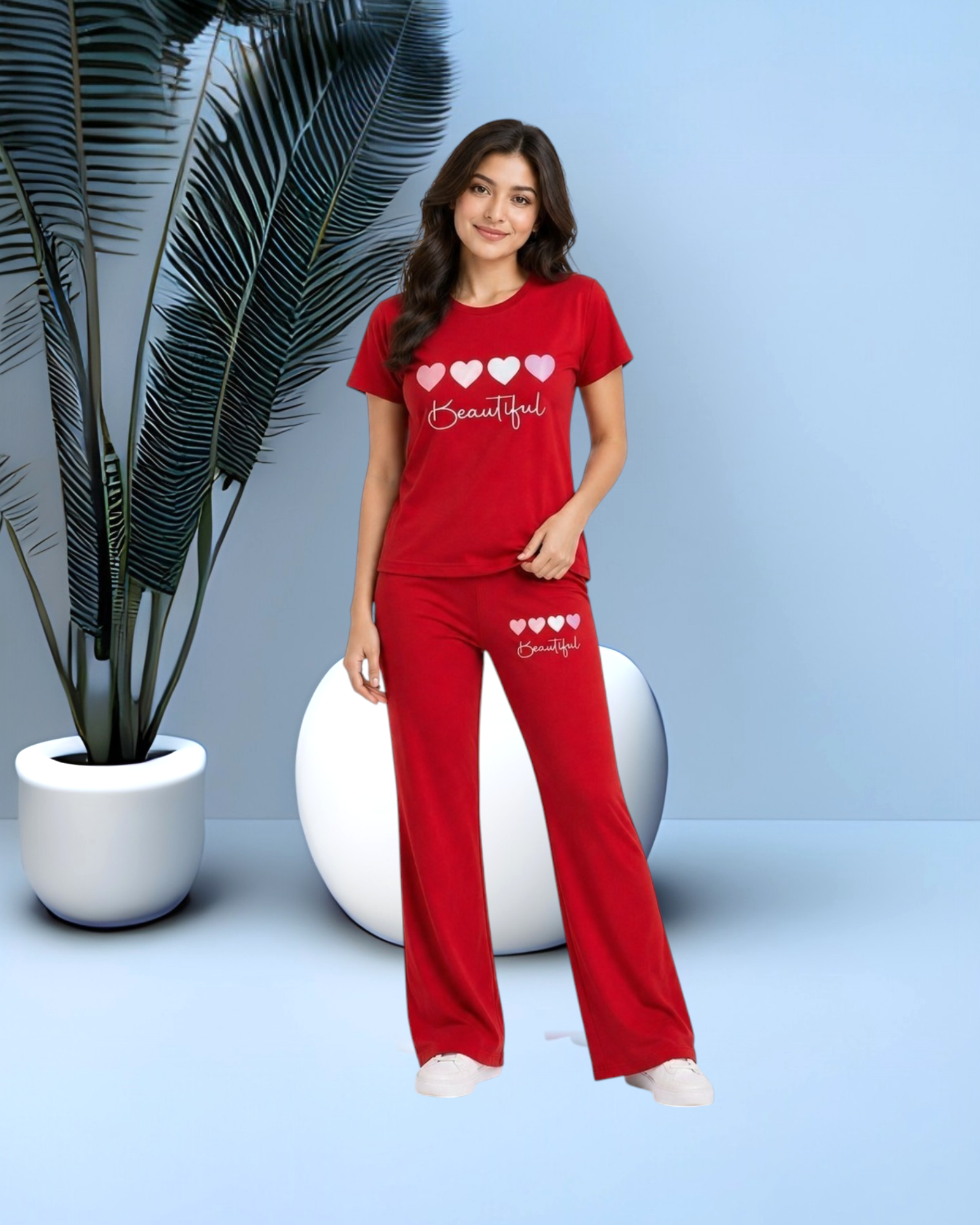 Beautiful Hearts PYJAMAS SETS| Red