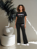 Beautiful Hearts PAYJAMA SET | Black
