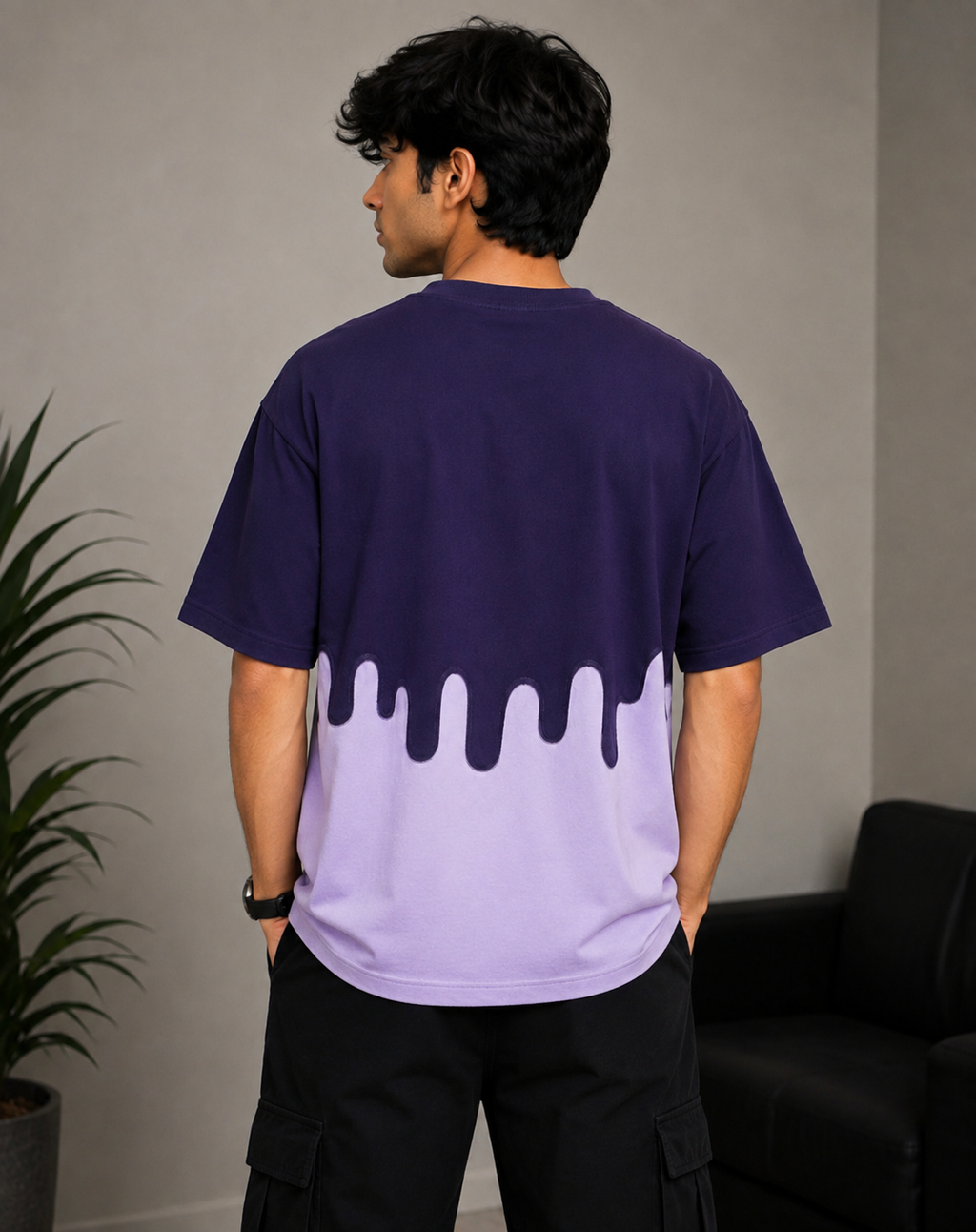 Drip Contrast Oversized T-Shirt