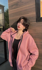 Zipper Hoodies|Pink