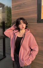 Zipper Hoodies|Pink