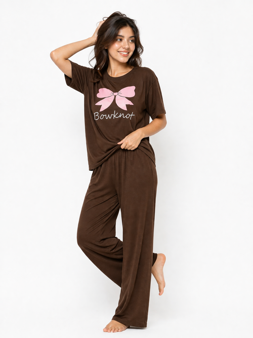 Bowknot  PYJAMAS SETS | Brown