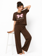 Bowknot  PYJAMAS SETS | Brown