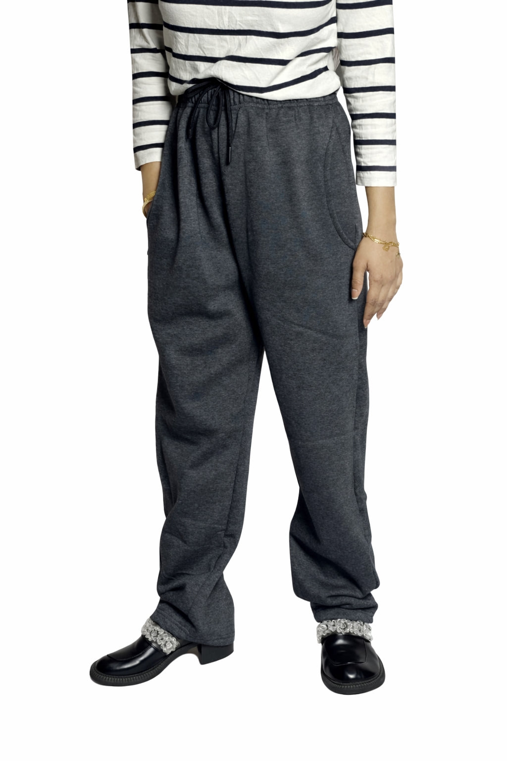 Straight leg Trousers |Charcoal