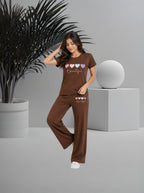 Beautiful Hearts PYJAMAS SETS | Brown
