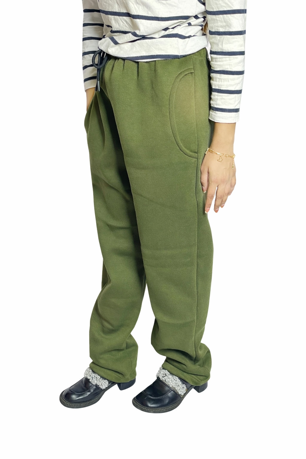 Straight leg Trousers|Khaki Green