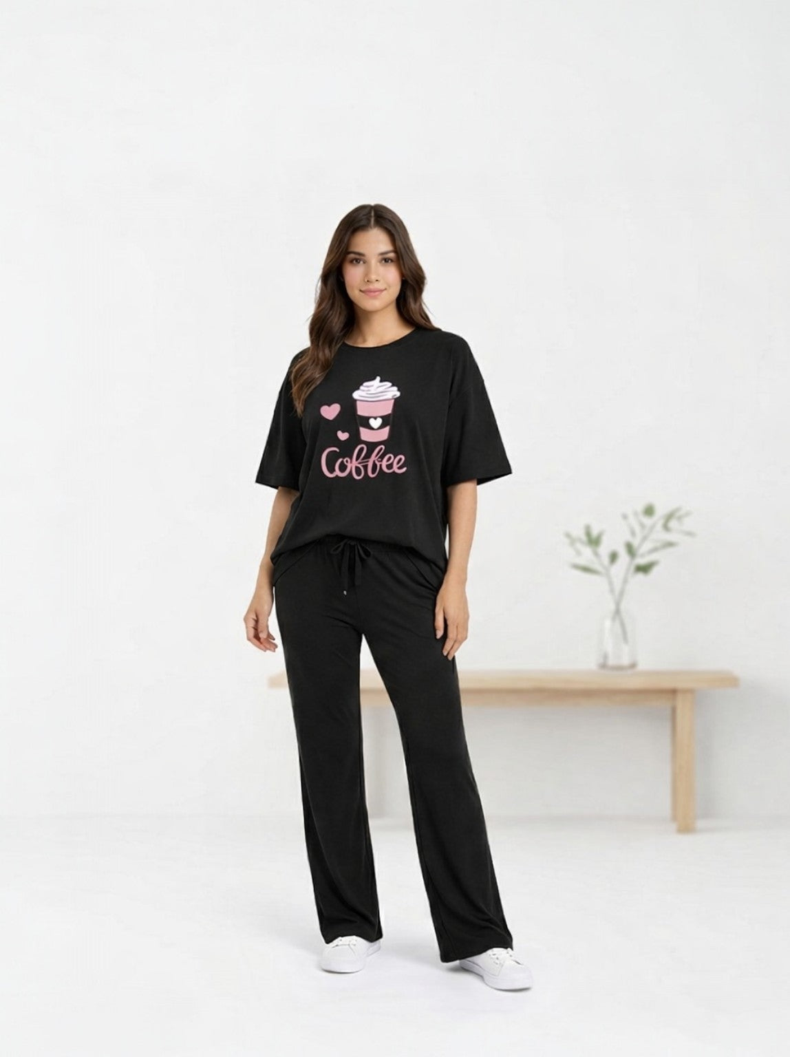 Coffee PYJAMAS SUIT | Black