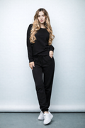 SWEETSHIRT PAJAMA SUIT|Black