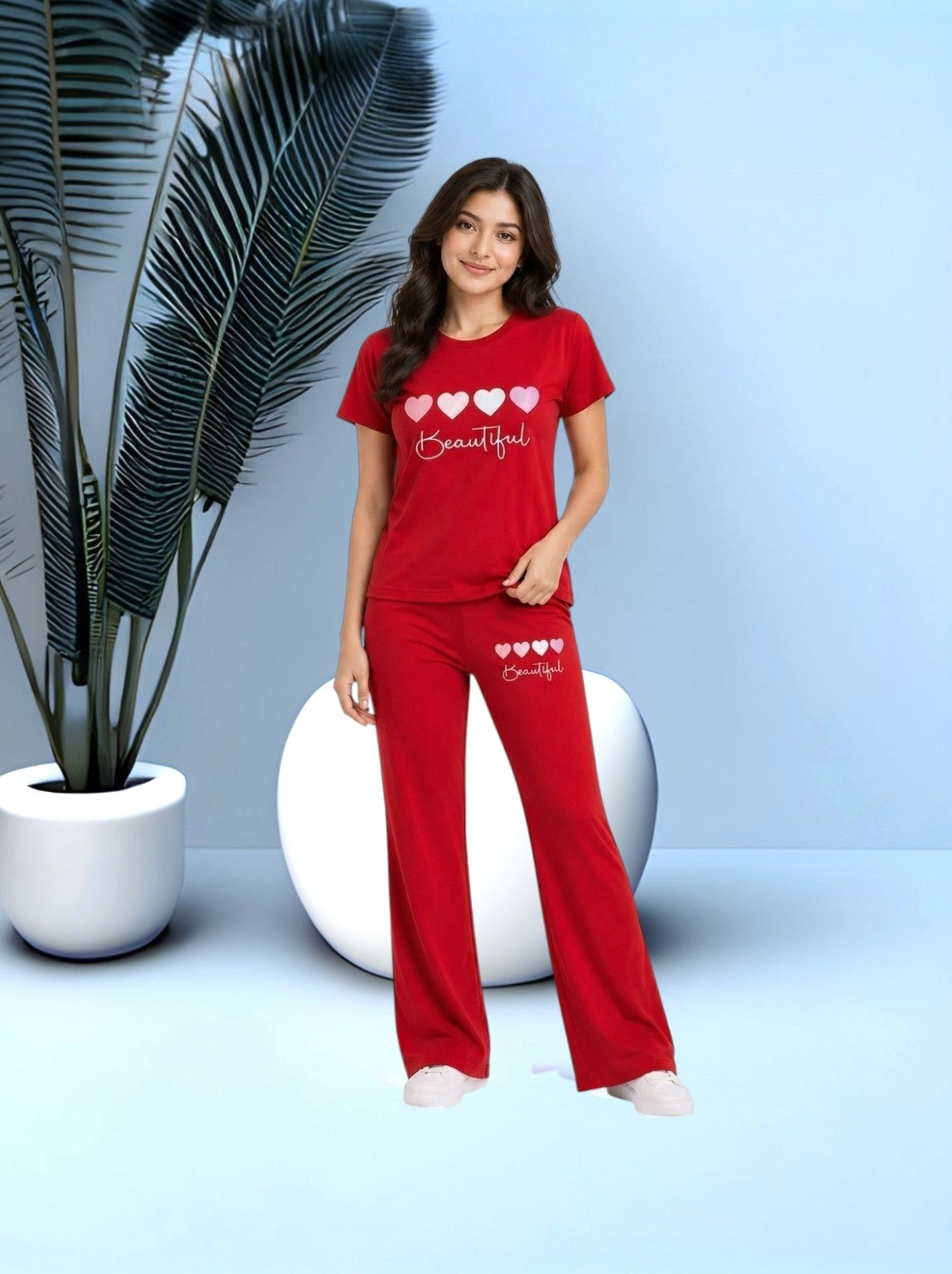 Beautiful Hearts PYJAMAS SETS | Red