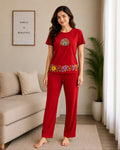 Floral Elegance PYJAMAS SETS .| Red