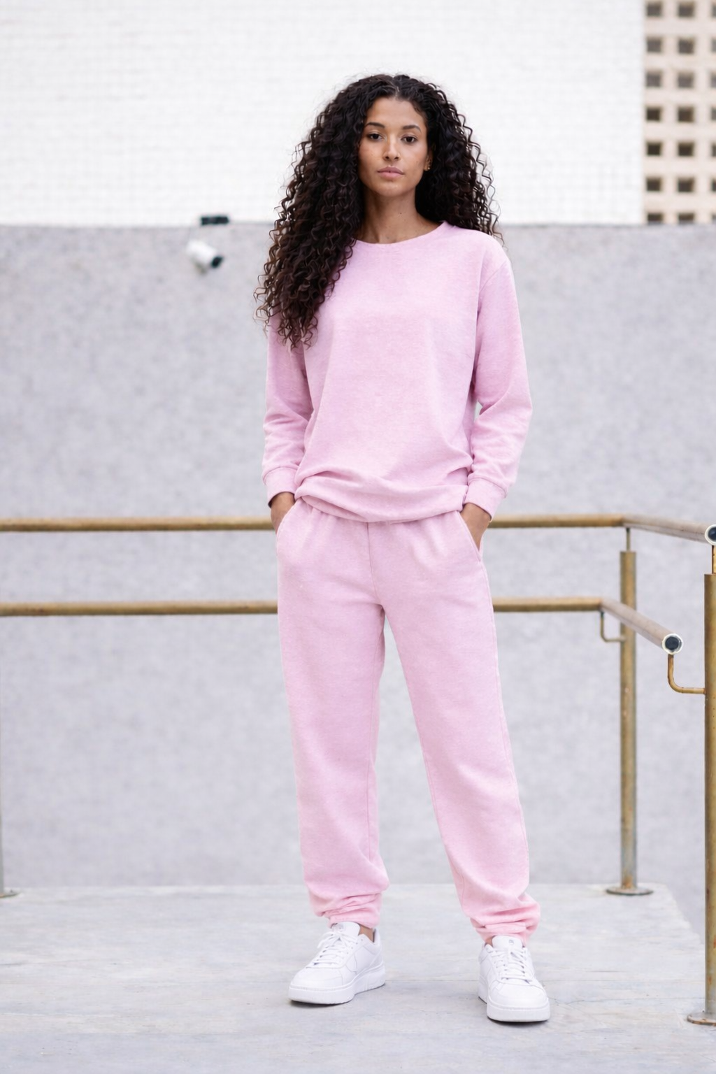 Sweetshirt Pajama Suit|Baby Pink