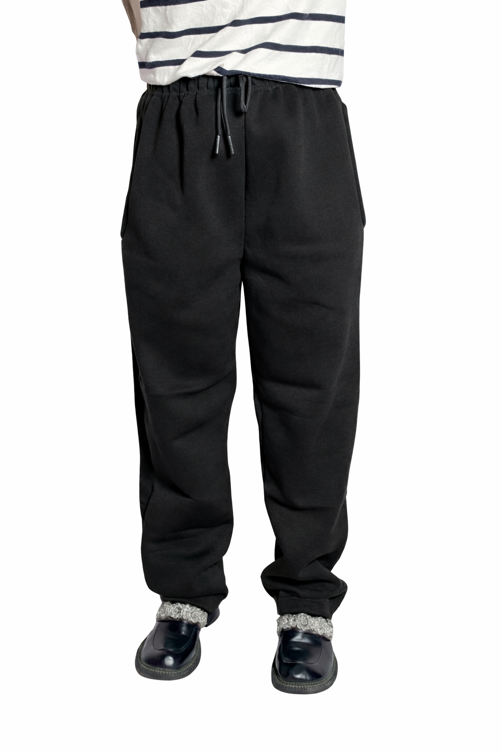 Straight leg Trousers|Black