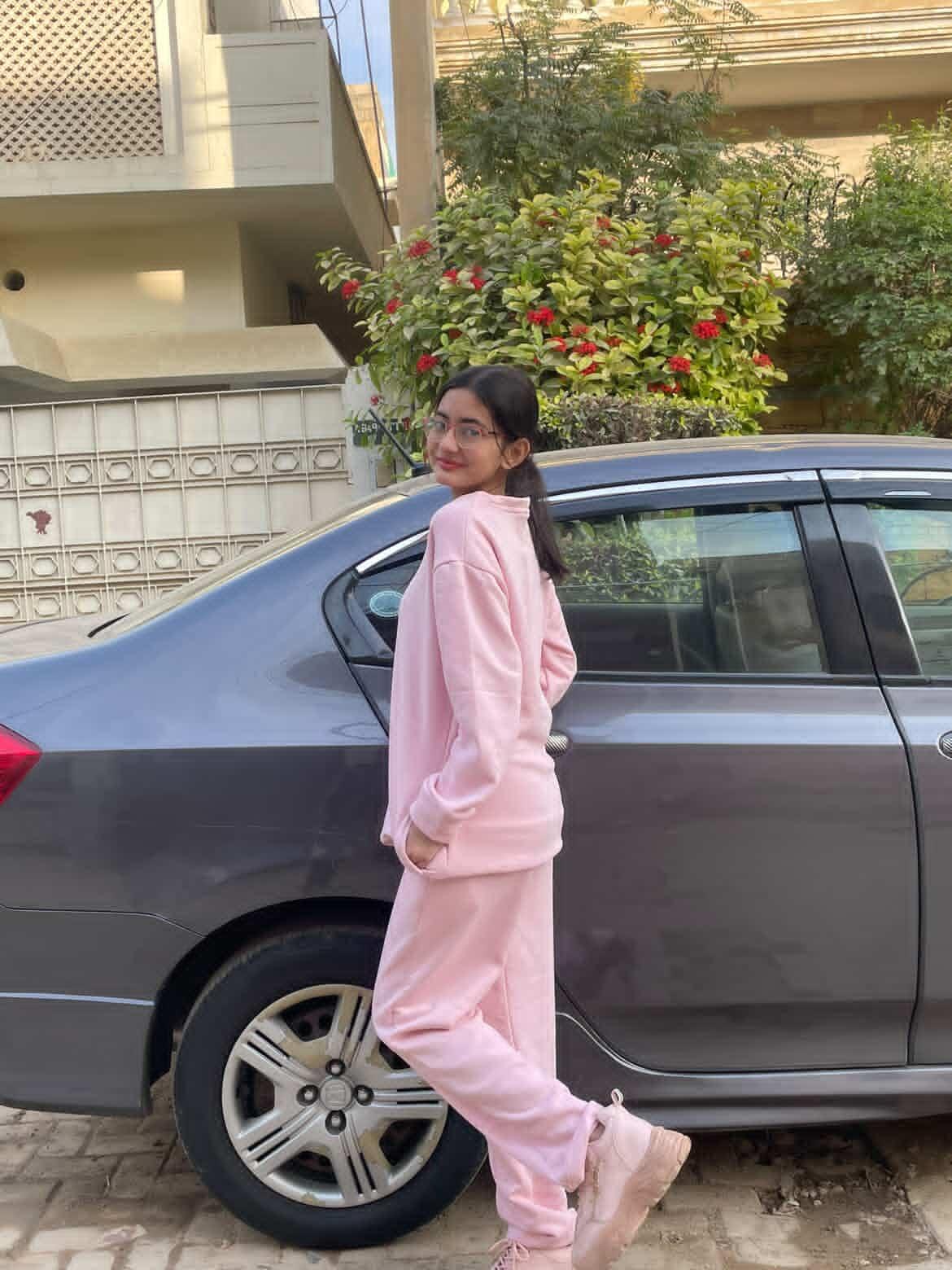 Pink SWEETSHIRT PAJAMA SUIT